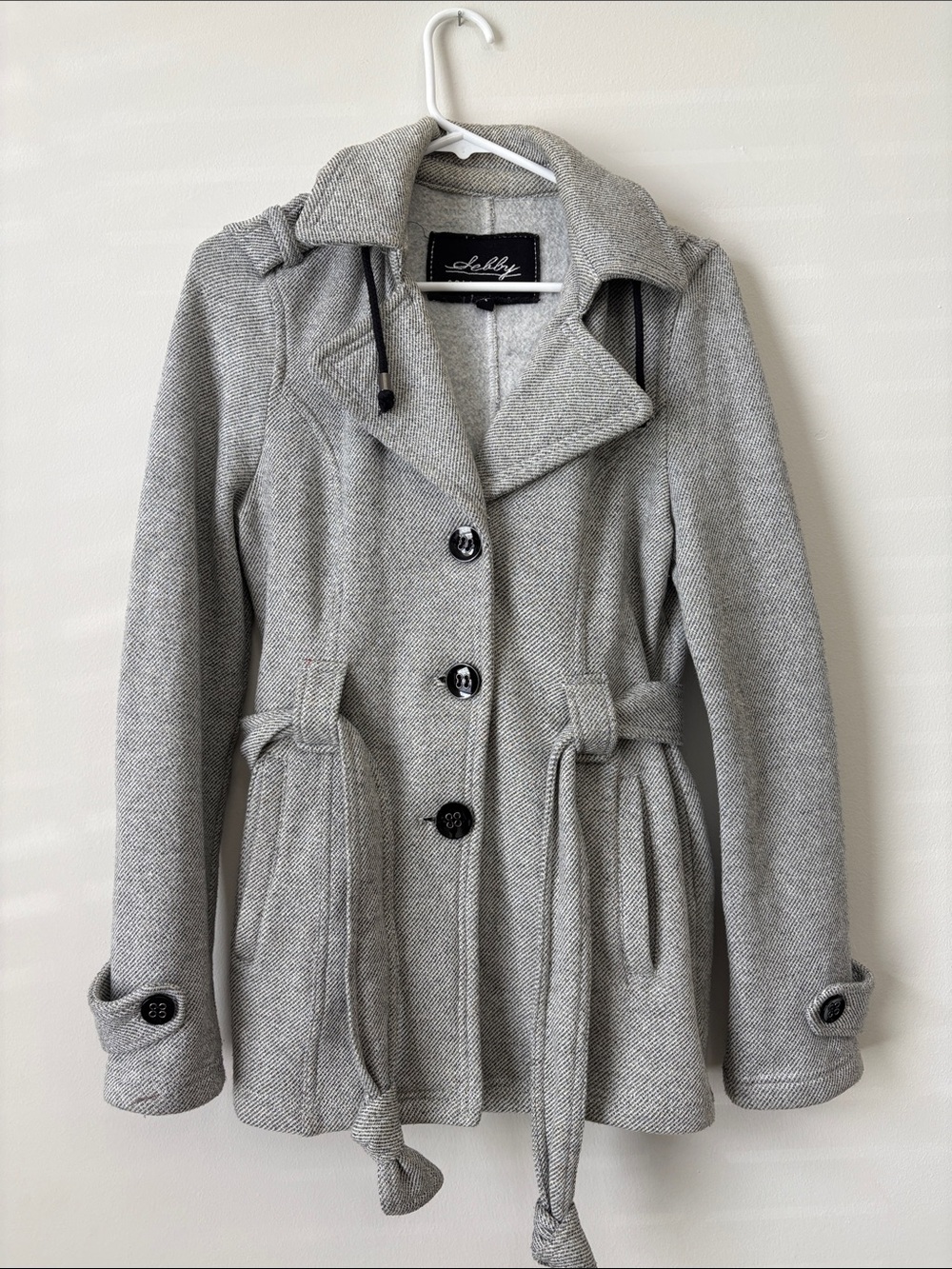 Pea Coat- Light Gray Heather- with belt